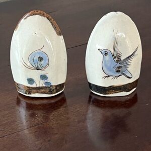 Tonala Ken Edwards Mexican Pottery Vintage Salt Pepper Shaker Bird Butterfly